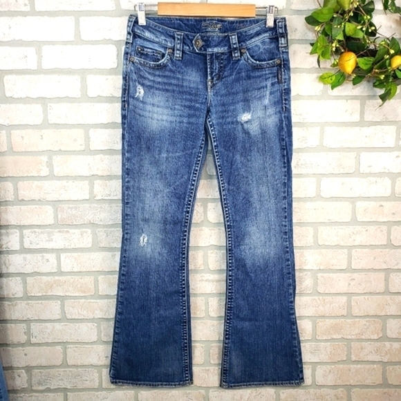 SILVER "Tuesday Flap" Distressed Low Rise Jeans Size 27 - Picture 10 of 10